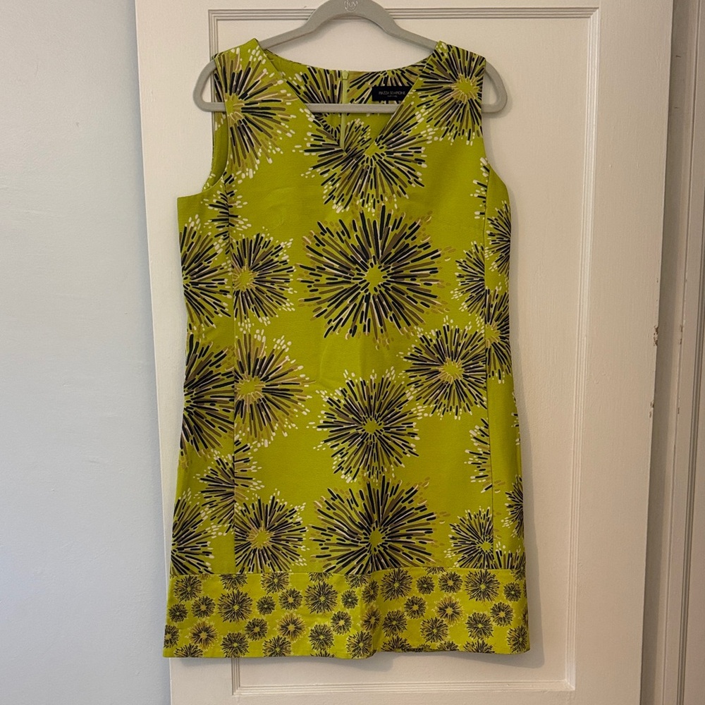 Vibrant Lime Green Floral Dress